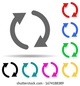 reboot sign multi color style icon. Simple thin line, outline vector of web icons for ui and ux, website or mobile application