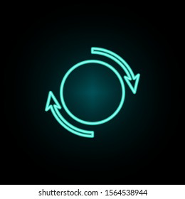 Reboot sign neon icon. Simple thin line, outline vector of web icons for ui and ux, website or mobile application