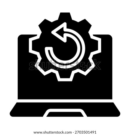 Reboot System Icon Glyph Style Vector Illustration