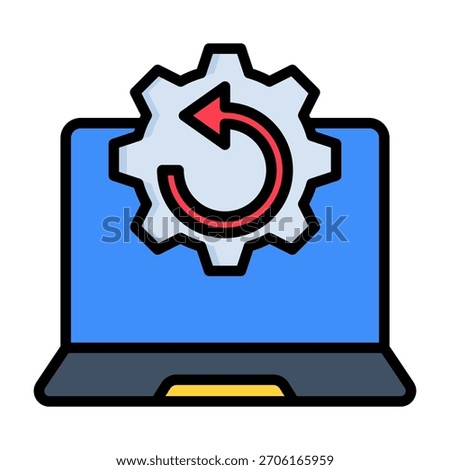 Reboot System Icon Lineal Color Style Vector Illustration