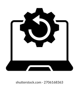 Ilustración vectorial de estilo mixto del icono de reinicio del sistema