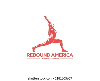 Rebound America Change Your Life logo design template vector on white background.eps