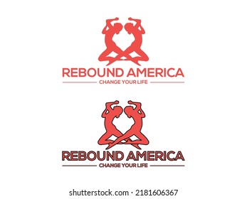 Rebound America Change Your Life logo design template on white background.eps