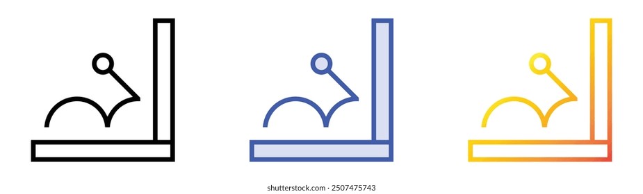 rebound icon. Linear, Blue Fill and Gradient Style Design Isolated On White Background