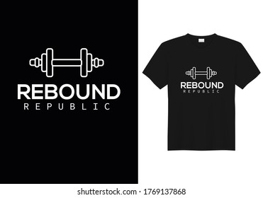 Rebound republic, vector t-shirt design for body builder, illustration, text design