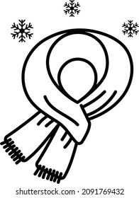 rebozo oder hals packen Vektorgrafik-Design, Wintersaison-Aktivitätssymbol, Farbiges Wetterzeichen, Schnee- und FrostStockillustration, Neck-Scarf-Konzept; 