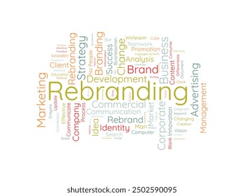 Rebranding wordcloud template. Business concept vector background.