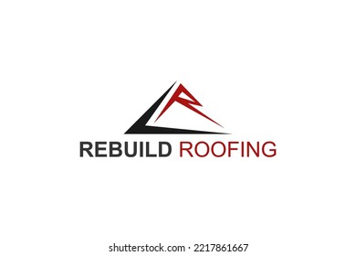 Rebuild Roofing Renovation Logo Design Initial Letter R Icon Symbol