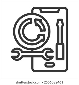 Rebuilding Outline Icon Vector Illustration