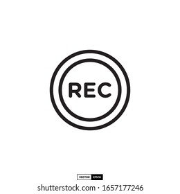 rec button icon, design inspiration vector template for interface and any purpose