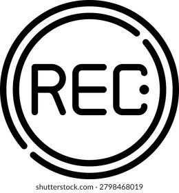 rec button line icon illustration vector