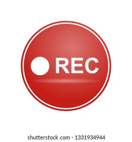 Rec Button Vector Icon On White Stock Vector (Royalty Free) 1331934944 ...