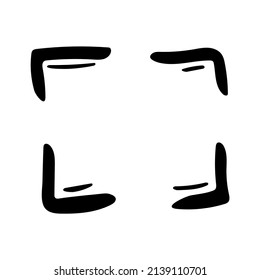 Rec frame doodle sketch icon. Camera capture vector illustration.