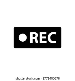 rec icon - black vector