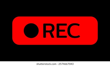 Rec icon camera video Red dot. recording sign vector illustration