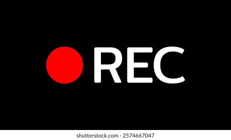 Rec icon camera video Red dot. recording sign vector illustration