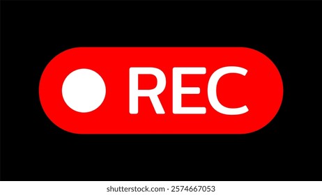 Rec icon camera video Red dot. recording sign vector illustration