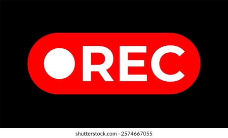 Rec icon camera video Red dot. recording sign vector illustration