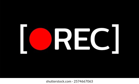 Rec icon camera video Red dot. recording sign vector illustration