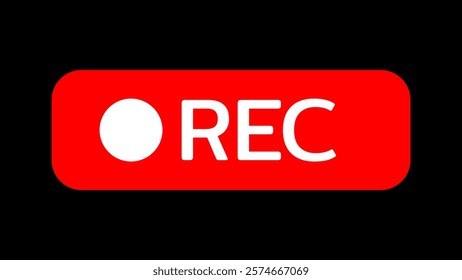 Rec icon camera video Red dot. recording sign vector illustration