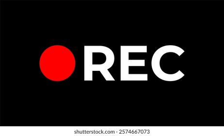 Rec icon camera video Red dot. recording sign vector illustration