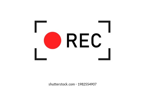 Rec icon isolated on white background. Audio or video recording concept. Vector illustration