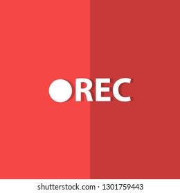 rec icon. record symbol. flat design rectangle vector.