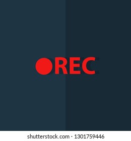rec icon. record symbol. flat design rectangle vector.
