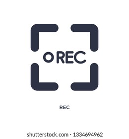 rec icon. Simple element illustration from music and media concept. rec editable symbol design on white background. Can be use for web and mobile.