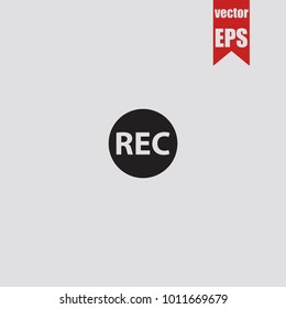 Rec icon in trendy isolated on grey background.Vector illustration.