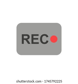 REC icon. Vector illustration in flat design