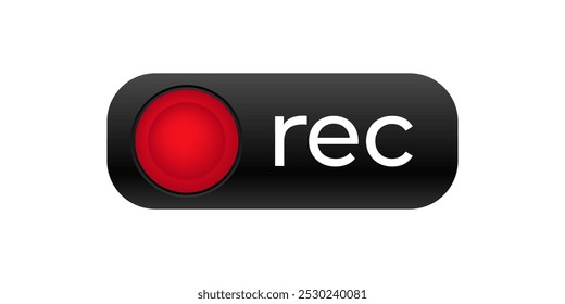 Rec indicator for live video recording. Video record icon.