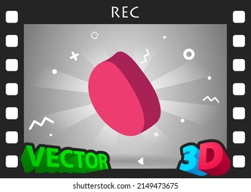 Rec isometric design icon. Vector web illustration. 3d colorful concept