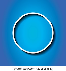 Rec, icono musical sencillo. Diseño plano. Icono blanco con sombra sobre fondo azul.ai