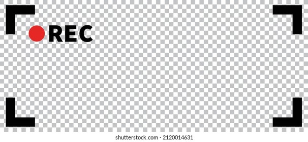 A rec and recording frame icon isolated on a transparent background. Video camera shooting. Vector.
