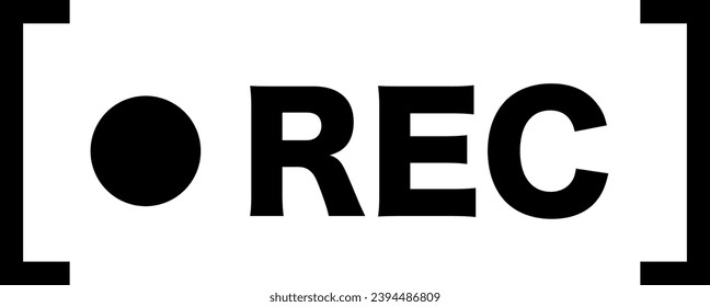 REC recording mark icon illustration