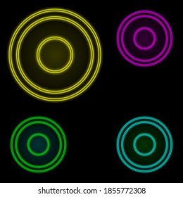 Rec sign neon color set icon. Simple thin line, outline vector of image icons for ui and ux, website or mobile application