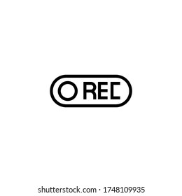 Icono de vector Rec en el icono de estilo de línea negra, estilo aislado en fondo blanco