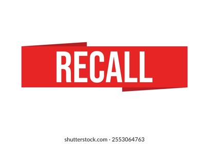 Recall banner design. Recall icon. Flat style vector illustration.