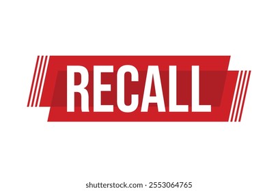 Recall banner design. Recall icon. Flat style vector illustration.