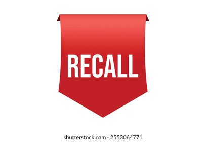 Recall banner design. Recall icon. Flat style vector illustration.