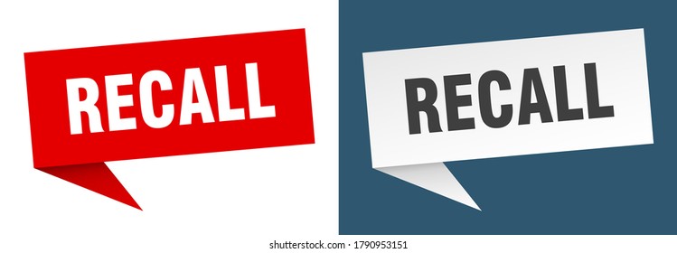 Recall Banner.  Recall Sign Set