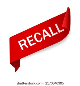 Recall Banner Vector Label. Product Recall Concept, Business. Flat Design.