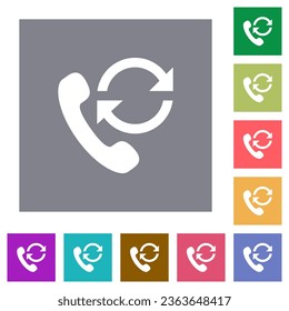 Recall flat icons on simple color square backgrounds