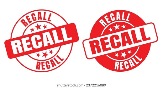 RECALL rounded vector symbol set on white background