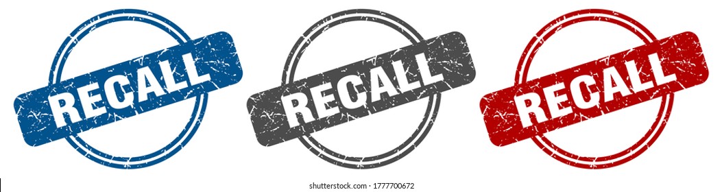 Recall Stamp. Recall Sign Set