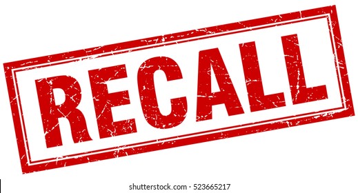 Recall. Stamp. Square Grunge Isolated Recall Sign