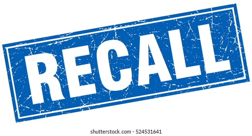 Recall. Stamp. Square Grunge Isolated Recall Sign