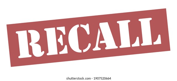 RECALL Vector stamp. White isolated