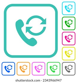 Recall vivid colored flat icons in curved borders on white background